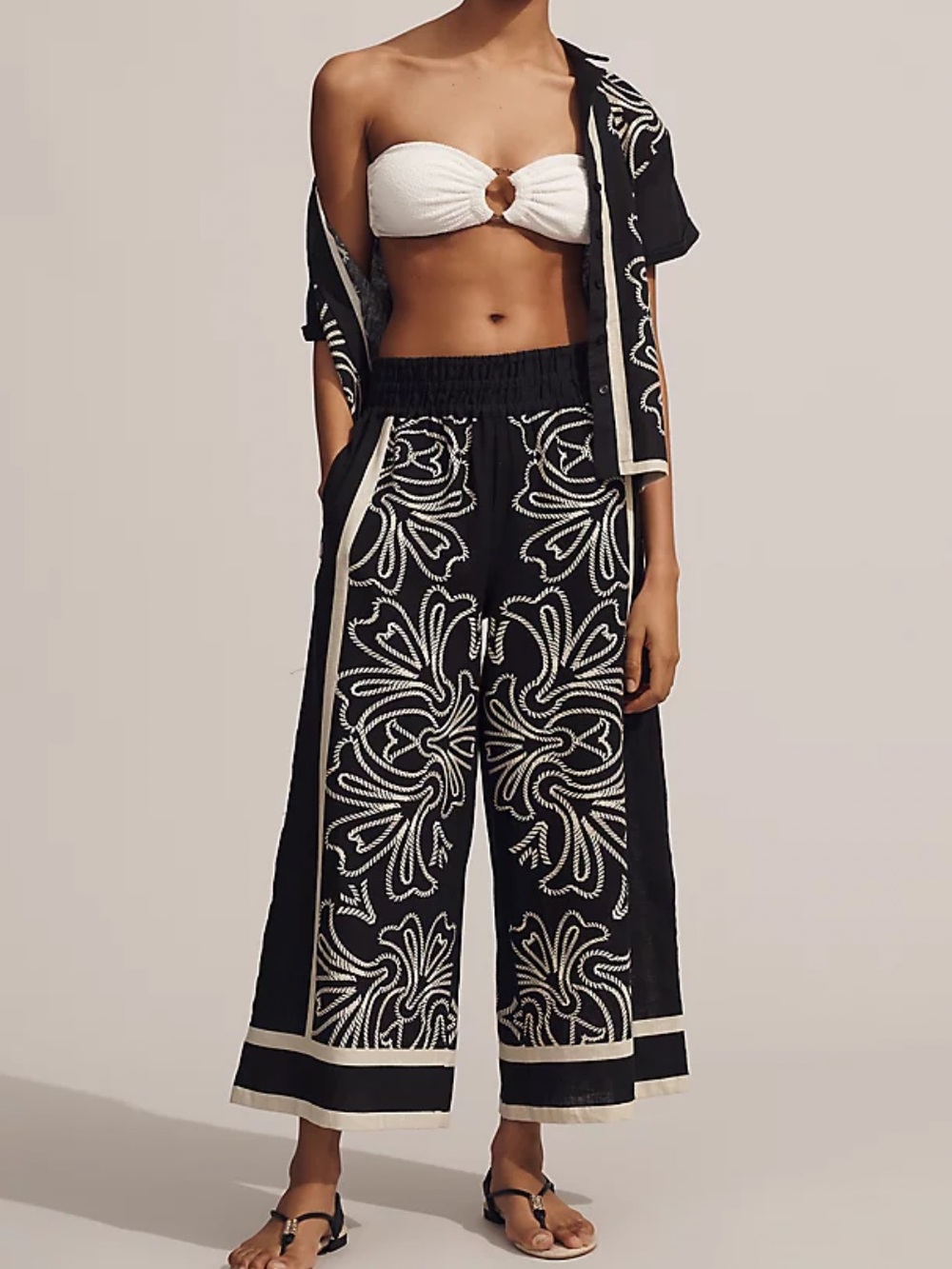 Anthropologie Linen Somerset Pull On Pants